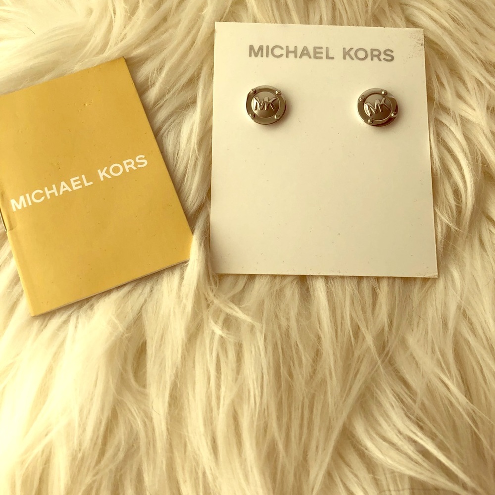 Authentic Michael Kors signature silver Earrings